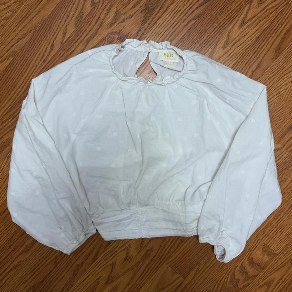 Maeve Ruffled White Top